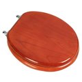 Plumbing Technologies Plumbing Technologies 5F1R2-15CH Designer Solid Round Oak Wood Toilet Seat with Chrome Hinges; American Cherry 5F1R2-15CH